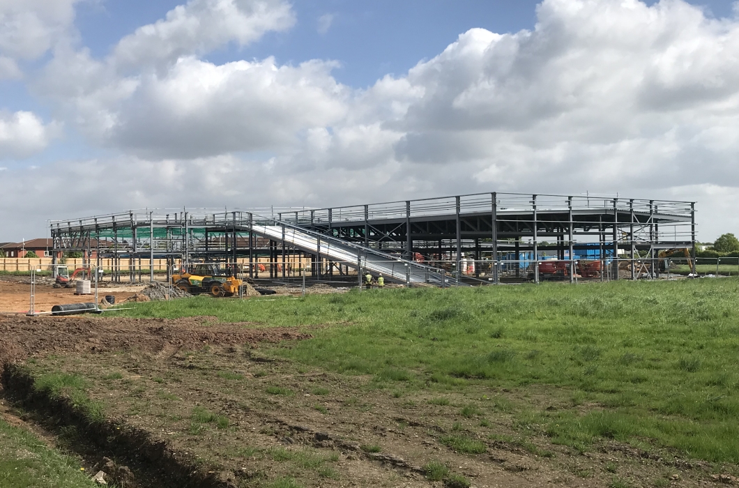 CONSTRUCTION PROGRESS ON JAGUAR LAND ROVER DEALERSHIP AT TEAL PARK